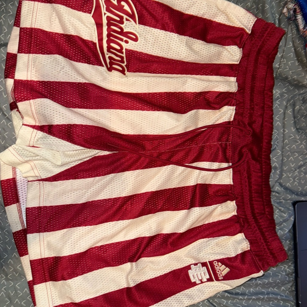 Adidas x Eric Emanuel collab Red and White Mesh Shorts